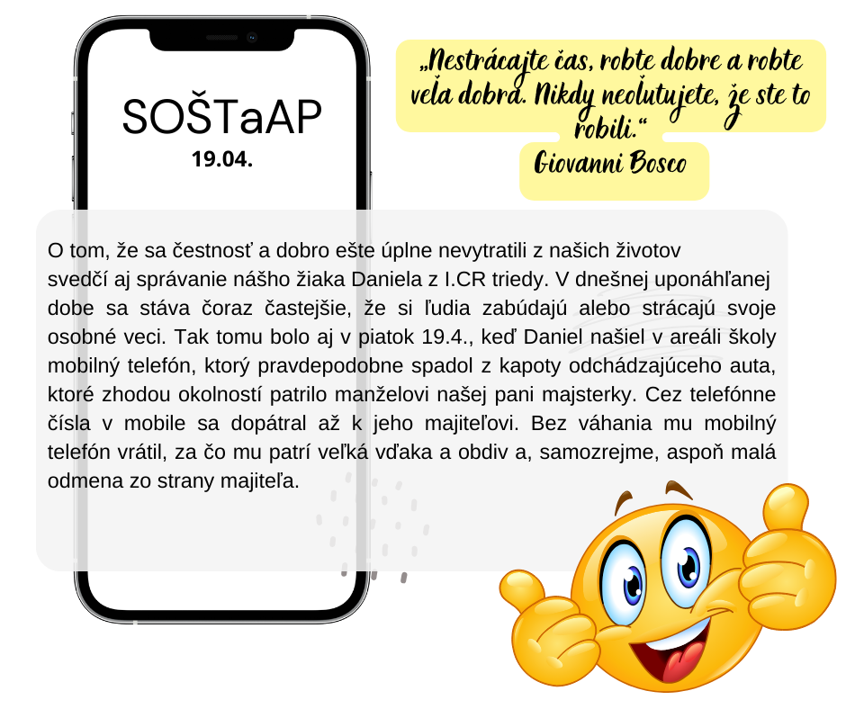Nestrácajte čas robte dobre a robte veľa dobra. Nikdy neoľutujete že ste to robili. Giovanni Bosco